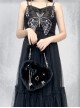 Punk Rivet Bowknot Metal Chain Decoration Black Plush Love Punk Lolita Portable Shoulder Bag