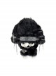 Black Plush Lop Eared Rabbit Personality Cross Metal Chain Rivet Cool Girl Punk Lolita Shoulder Messenger Bag