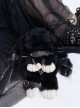 Black Plush Lop Eared Rabbit Personality Cross Metal Chain Rivet Cool Girl Punk Lolita Shoulder Messenger Bag