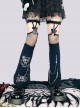 Kitten Fishbone Metal Chain Decoration Black Woven Autumn Winter Punk Lolita Leg Covers