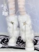 White Plush Thickened Medium Tube Star Metal Chain Tassel Punk Lolita Leg Covers