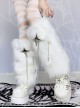 White Plush Thickened Medium Tube Star Metal Chain Tassel Punk Lolita Leg Covers