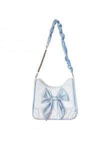 French Girl Large Capacity Bowknot Light Color Sweet Lolita Shoulder Messenger Bag