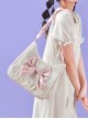 French Girl Large Capacity Bowknot Light Color Sweet Lolita Shoulder Messenger Bag