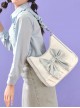 French Girl Large Capacity Bowknot Light Color Sweet Lolita Shoulder Messenger Bag