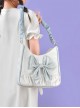 French Girl Large Capacity Bowknot Light Color Sweet Lolita Shoulder Messenger Bag