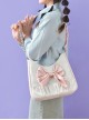 French Girl Large Capacity Bowknot Light Color Sweet Lolita Shoulder Messenger Bag