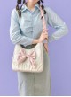 French Girl Large Capacity Bowknot Light Color Sweet Lolita Shoulder Messenger Bag