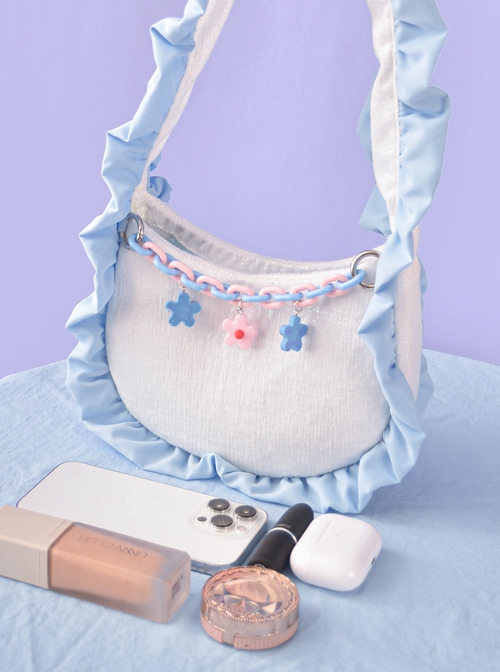 Fresh Ruffled Shoulder Straps Small Flower Accessories Girly All-Match Sweet Lolita Portable Shoulder Bag