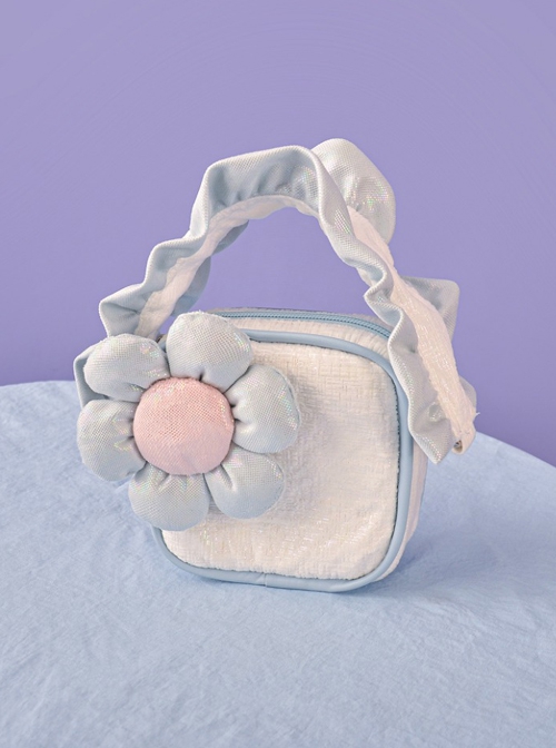 Three-Dimensional Flower Decoration Simple All-Match Cube Pack Coin Purse Sweet Lolita Wrist Messenger Bag