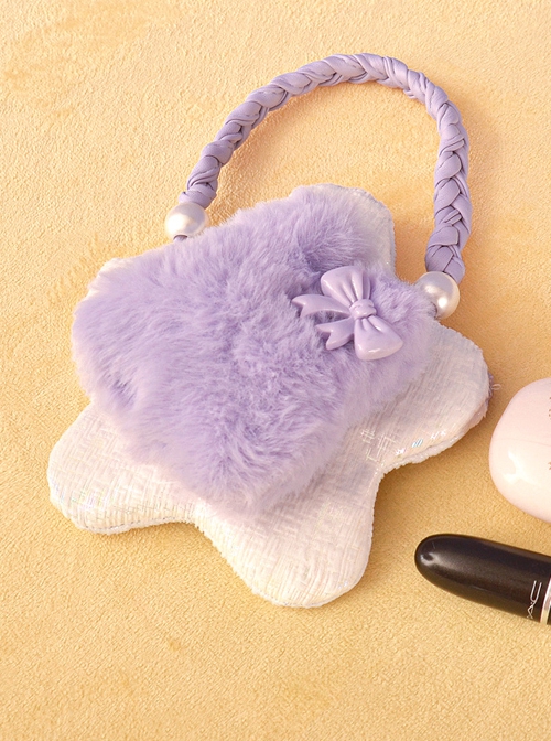 Mini Star Purple Cute Plush Rabbit Bowknot Decoration Versatile Sweet Lolita Coin Purse