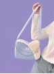 Autumn Winter Light Blue Corduroy Bead Chain Accessories Tulip Stitching Design Sweet Lolita Shoulder Bag