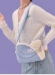 Autumn Winter Light Blue Corduroy Bead Chain Accessories Tulip Stitching Design Sweet Lolita Shoulder Bag