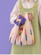 Large-Capacity Vest Style Autumn Winter Plush Cute Rainbow Chain Dark Cloud Lightning Detachable Decorative Sweet Lolita Messenger Bag