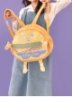 Cartoon Cute Hamburger Anthropomorphic Student Large-Capacity Plush Sweet Lolita Backpack