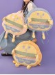 Cartoon Cute Hamburger Anthropomorphic Student Large-Capacity Plush Sweet Lolita Backpack