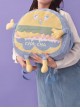 Cartoon Cute Hamburger Anthropomorphic Student Large-Capacity Plush Sweet Lolita Backpack