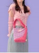 Pure Color Corduroy Autumn Winter Plush Stitching Design Sweet Lolita Portable Shoulder Bag