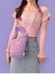 Pure Color Corduroy Autumn Winter Plush Stitching Design Sweet Lolita Portable Shoulder Bag