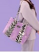 Fashion Zebra Stitching Large Capacity Hollow Heart Metal Chain Butterfly Decoration Classic Lolita Shoulder Bag