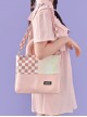 Milk Cow Pattern Blue Sky Plaid Stitching Summer Large-Capacity Sweet Lolita Handheld Shoulder Bag