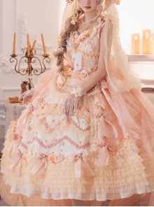 Retro Gorgeous Court Style Tea Party Style Lace Flower Decoration Sweet Lolita Sleeveless Dress