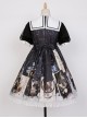 Starry Sky Bird Series Magical Girl Exquisitely Printed Preppy Style Classic Lolita Summer Short-Sleeved Dress
