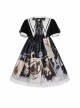 Starry Sky Bird Series Magical Girl Exquisitely Printed Preppy Style Classic Lolita Summer Short-Sleeved Dress