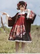 Japanese Girl Spring Summer Print Classic Lolita Sleeveless Dress Shirt Coat Suit