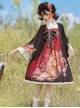 Japanese Girl Spring Summer Print Classic Lolita Sleeveless Dress Shirt Coat Suit