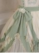 Pastoral Style Elegant Embroidery Green Fresh Lace Irregular Hem Design Classic Lolita Sleeveless Dress