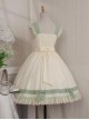 Pastoral Style Elegant Embroidery Green Fresh Lace Irregular Hem Design Classic Lolita Sleeveless Dress