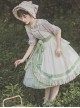 Pastoral Style Elegant Embroidery Green Fresh Lace Irregular Hem Design Classic Lolita Sleeveless Dress