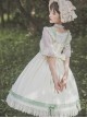 Pastoral Style Elegant Embroidery Green Fresh Lace Irregular Hem Design Classic Lolita Sleeveless Dress