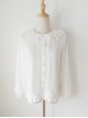 White Lace Doll Collar Chiffon Lantern Sleeve Ruffle Classic Lolita Long Sleeve Shirt