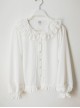 White Lace Doll Collar Chiffon Lantern Sleeve Ruffle Classic Lolita Long Sleeve Shirt