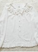 White Lace Doll Collar Chiffon Lantern Sleeve Ruffle Classic Lolita Long Sleeve Shirt