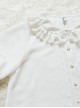 Cute Lace Doll Collar Ruffle Trim Lantern Sleeve Chiffon Classic Lolita Short Sleeve Shirt