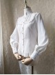 Solid Color Lace Stand Collar Daily Classic Lolita All-Match Spring Autumn Long-Sleeved Shirt