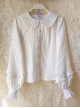 Spring Autumn Ruffled Doll Collar Lapel Lantern Sleeve Classic Lolita Long-Sleeved Shirt