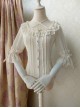 Elegant Square Neck Lacing All-Match Lace Chiffon Classic Lolita Half-Sleeved Shirt