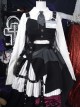 Fashion Stand Collar Vest Stripes Irregular Hem Design Punk Lolita Shirt Skirt Set