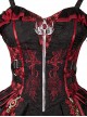 Black-Red Gorgeous Embroidered Jacquard Bat Detachable Tassel Bowknot Lacing Halloween Gothic Lolita Sleeveless Dress