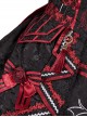 Black-Red Gorgeous Embroidered Jacquard Bat Detachable Tassel Bowknot Lacing Halloween Gothic Lolita Sleeveless Dress