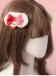 Cute Plush Red Plaid Bowknot Strawberry Sweet Lolita Hair Clip