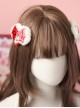 Cute Plush Red Plaid Bowknot Strawberry Sweet Lolita Hair Clip