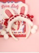 White Cute Plush Rabbit Ears Red Plaid Bowknot Decoration Sweet Lolita Headband