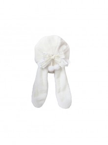 Solid Color Autumn Winter Plush Rabbit Ears Bowknot Sweet Lolita Beret