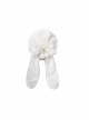 Solid Color Autumn Winter Plush Rabbit Ears Bowknot Sweet Lolita Beret