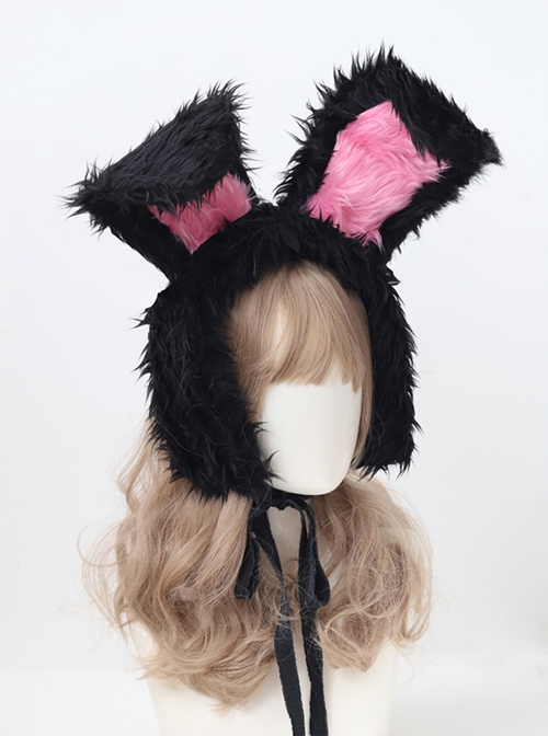 Autumn Winter Windproof Warm Sweet Lolita Plush Rabbit Ears Lacing Ear Muff